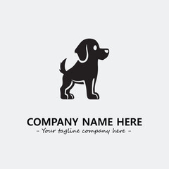 Dog illustration black and white for logo company vector image
