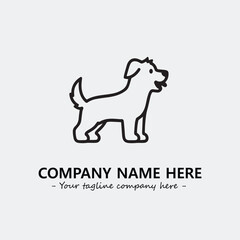 Dog illustration black and white for logo company vector image
