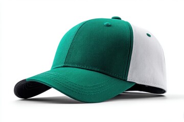 Stylish Two-Tone Baseball Cap: Green and White
