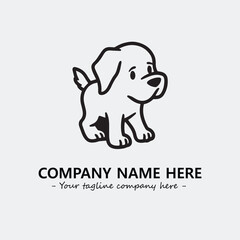Dog illustration black and white for logo company vector image
