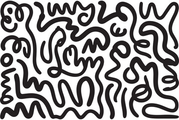 Abstract black and white pattern with organic shapes.