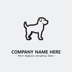 Dog illustration black and white for logo company vector image
