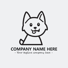 Dog illustration black and white for logo company vector image
