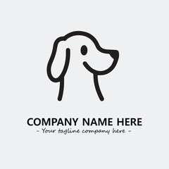 Dog illustration black and white for logo company vector image
