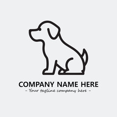 Dog illustration black and white for logo company vector image
