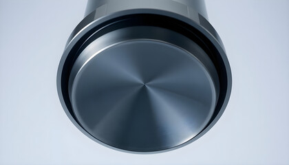 close up of a metal object on a white background