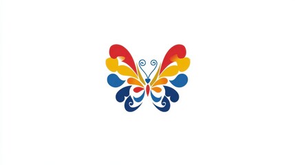 Colorful Abstract Butterfly Design in Bright Pastel Shades