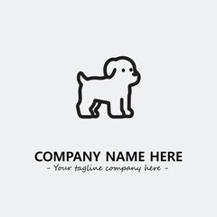 Dog illustration black and white for logo company vector image
