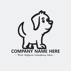 Dog illustration black and white for logo company vector image
