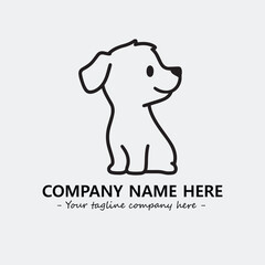 Obraz premium Dog illustration black and white for logo company vector image 