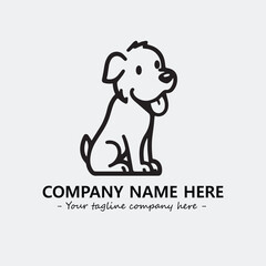 Dog illustration black and white for logo company vector image
