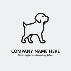 Dog illustration black and white for logo company vector image
