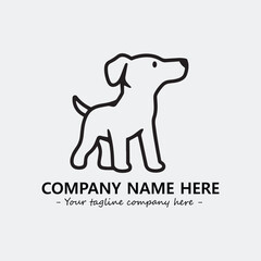 Dog illustration black and white for logo company vector image
