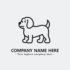 Dog illustration black and white for logo company vector image
