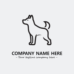Dog illustration black and white for logo company vector image

