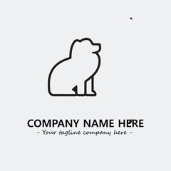 Dog illustration black and white for logo company vector image
