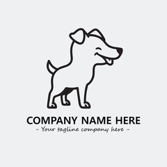 Dog illustration black and white for logo company vector image
