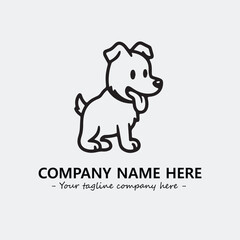 Dog illustration black and white for logo company vector image
