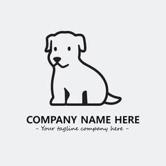 Dog illustration black and white for logo company vector image
