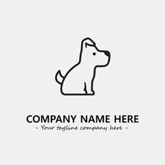 Dog illustration black and white for logo company vector image
