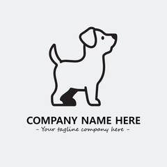 Dog illustration black and white for logo company vector image
