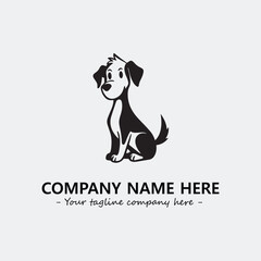 Dog illustration black and white for logo company vector image
