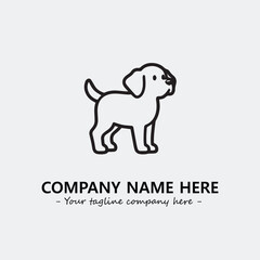 Obraz premium Dog illustration black and white for logo company vector image 