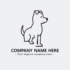 Dog illustration black and white for logo company vector image
