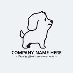 Dog illustration black and white for logo company vector image
