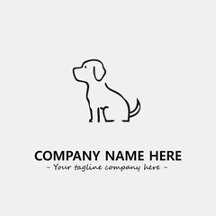 Dog illustration black and white for logo company vector image

