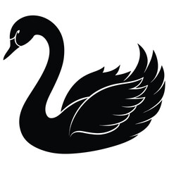 Fototapeta premium swan vector sihouette