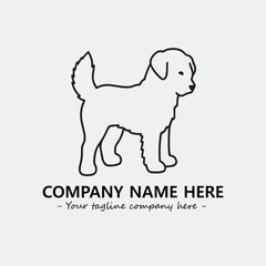 Dog illustration black and white for logo company vector image
