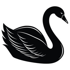 Obraz premium swan vector sihouette