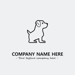 Dog illustration black and white for logo company vector image

