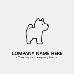 Dog illustration black and white for logo company vector image
