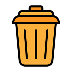 Disposal Bin Vector Filled Icon Design