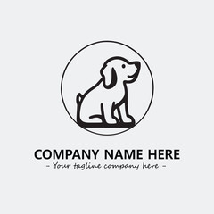 Obraz premium Dog illustration black and white for logo company vector image 