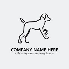 Dog illustration black and white for logo company vector image
