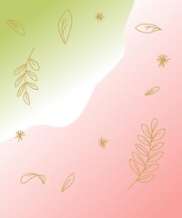 Soft coloring with plants background or wallpaper illustration 