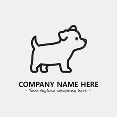 Dog illustration black and white for logo company vector image
