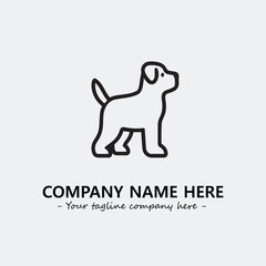 Dog illustration black and white for logo company vector image

