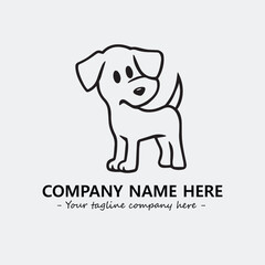 Dog illustration black and white for logo company vector image
