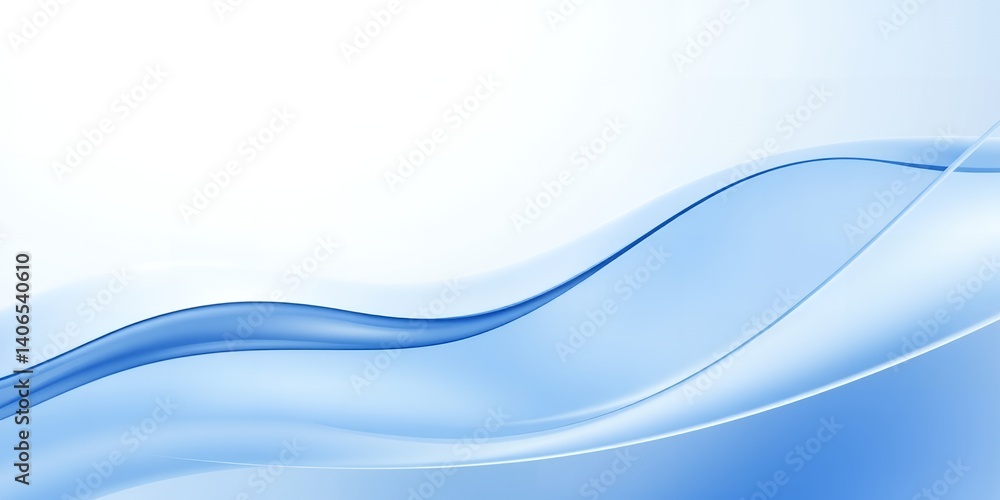 Poster abstract blue wave design smooth flowing lines and gentle curves for backgrounds