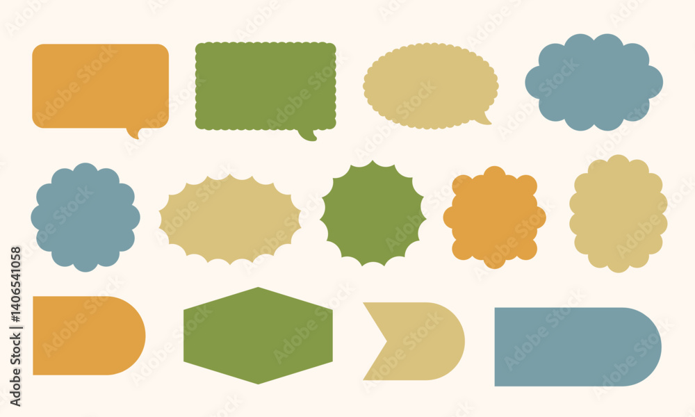 Aufkleber organic shapes with grain texture in pastel colors. set of hand drawn irregular round and wavy blot 