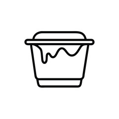 Paint Bucket With Dripping Paint Minimalist Line Art Icon Illustration