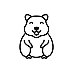 Minimalist Line Art Of A Happy Bear Character Illustration Design