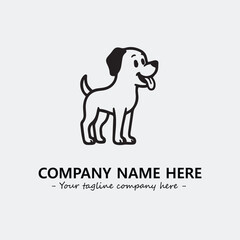 Dog illustration black and white for logo company vector image
