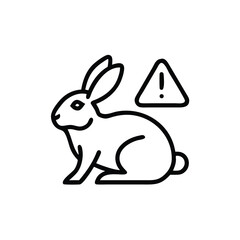 Cruelty Free Symbol With A Rabbit And An Exclamation Mark Warning Sign