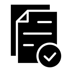 Approve Document Glyph Icon