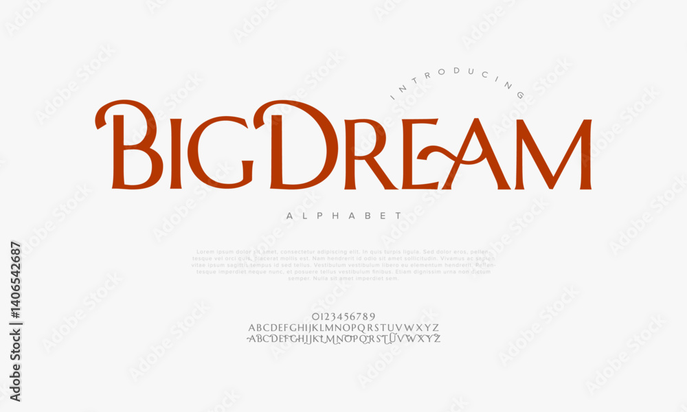 Poster elegant serif font vector for inspirational branding and editorial design